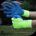 SRSAFETY 7 gauge Acrílico Nappy Tricotado super seguro luvas de látex azul / luvas de segurança de látex de segurança azul